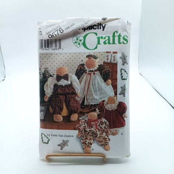 Simplicity Crafts 9676 Vintage Gingerbread Doll & Clothes Sewing Pattern 1995 - Picture 1 of 2